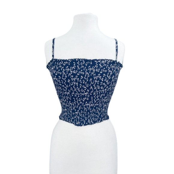 John Galt/Brandy Melville Ally Smocked Crop Tank Top | One Size - Picture 2 of 7